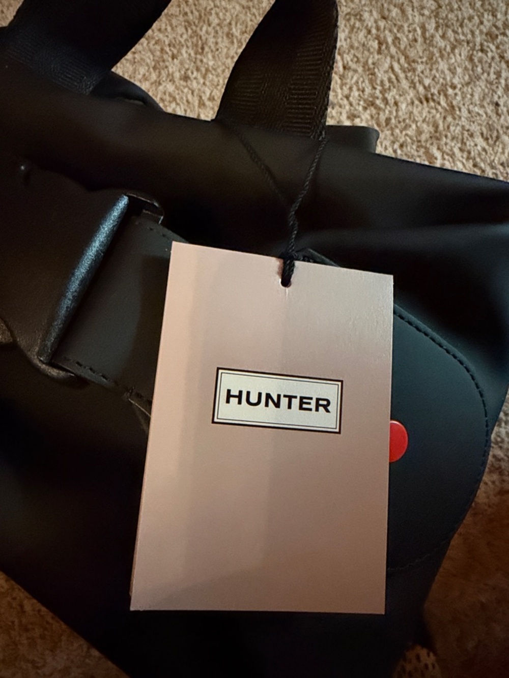 Hunter Black Backpack with Red Zip Accent - Picture 6 of 6